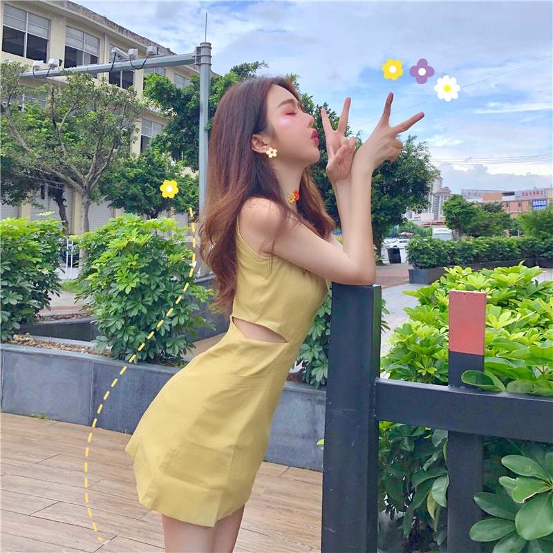 Đầm không tay phối khóa kéo cá tính theo phong cách retro nữ tính thanh lịch
