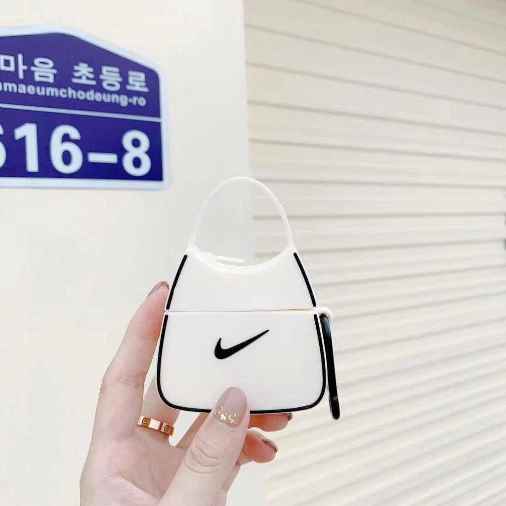 Vỏ Đựng Bảo Vệ Hộp Sạc Tai Nghe Apple Airpods 1/2/pro Hình Túi Nike 3D Chống Rơi Vỡ Chống Va Đập