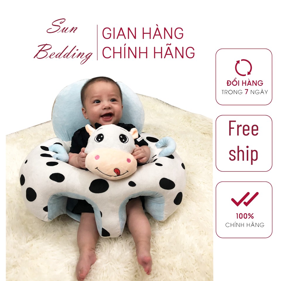 Ghế tập ngồi, ăn dặm hình thú nhồi bông cho bé, trẻ em sơ sinh cao cấp siêu cute nhiều màu được chọn mẫu