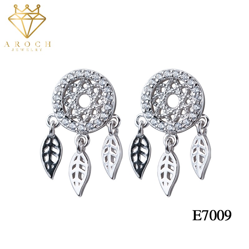 Khuyên tai bạc Ý s925 Dreamcatcher E7009 - AROCH Jewelry