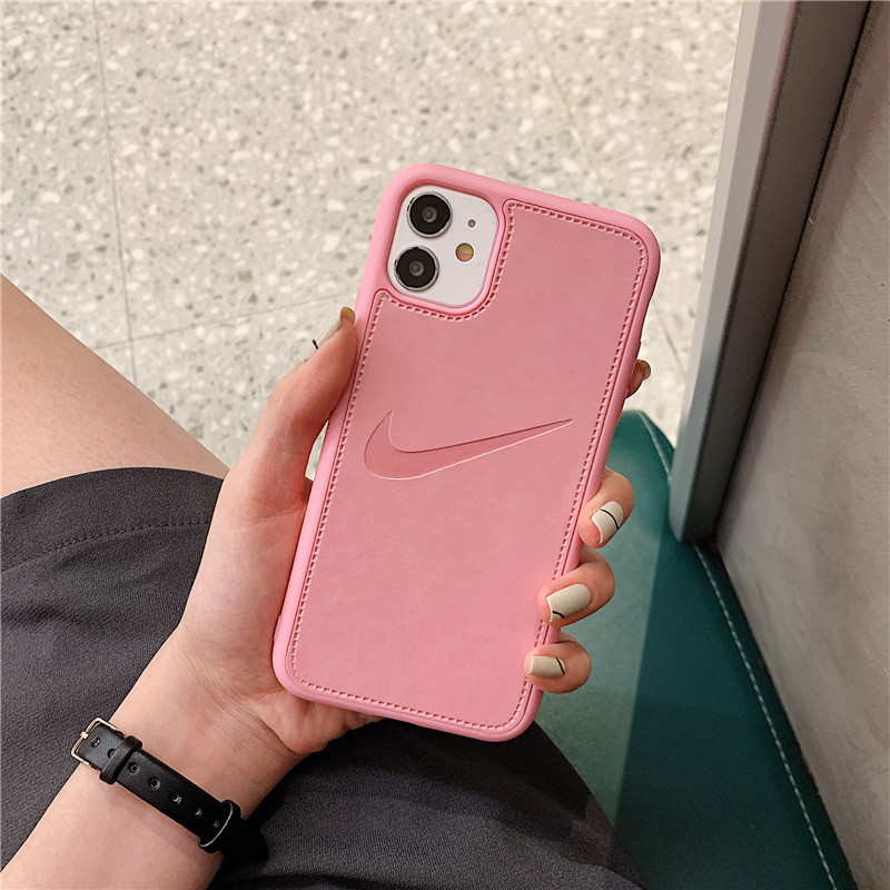 Ốp lưng Da Mềm iphone  In Logo  Nike Hồng iphone 12ProMax 12mini 11Pro Max 6S 6Plus 7/8 Plus XR XS  Max SE 20