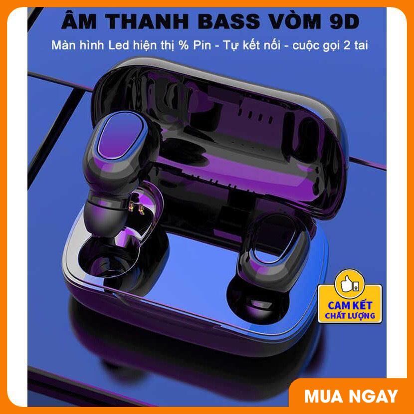 Tai nghe Bluetooth L21 TWS 5.0 không dây Stereo chống ồn kèm kén sạc nam châm cao cấp
