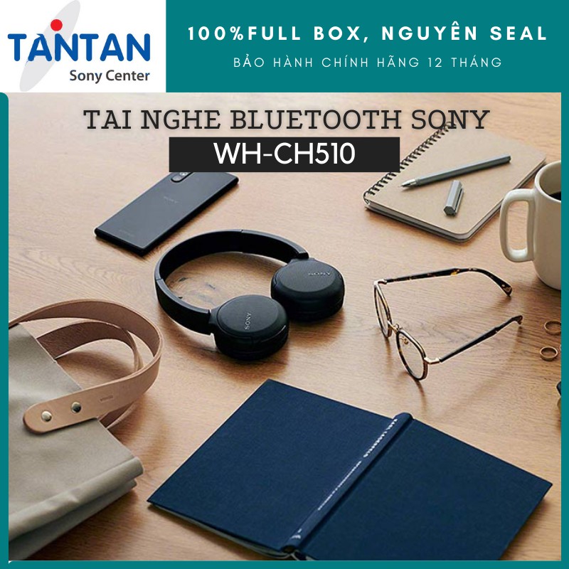 Tai Nghe Choàng Đầu BLUETOOTH Sony WH-CH510 | Pin: 35h ,Sạc nhanh - Cổng USB Type-C - Bluetooth 5.0 - Microphone