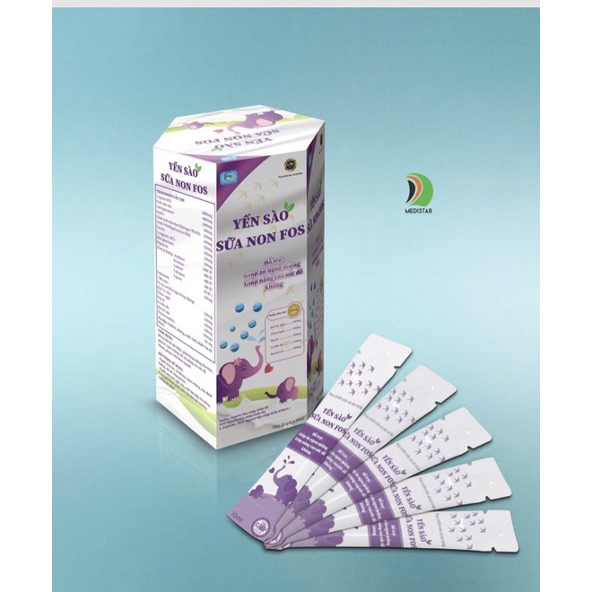 YẾN SÀO SỮA NON FOS hộp 15 gói x 10ml - Giúp ăn ngon miệng, nâng cao sức đề kháng, tăng cường tiêu hoá cho cơ thể