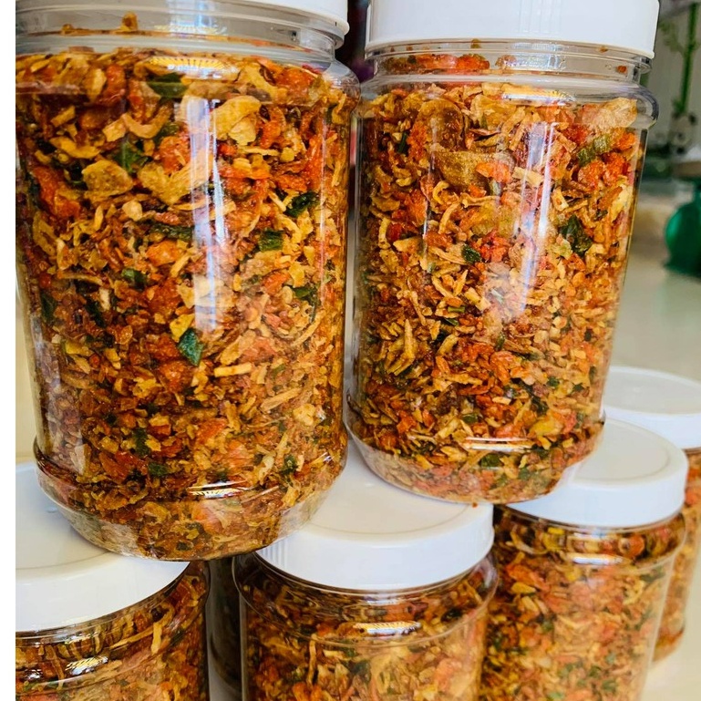Combo 200g muối tép hành phi + 100g bánh tráng phơi sương loại 1 !!!- Thế Giới Bánh Tráng