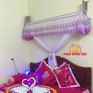 Màn Mùng khung xếp gọn phối ren kiểu nhiều màu cho khách lựa chọn
