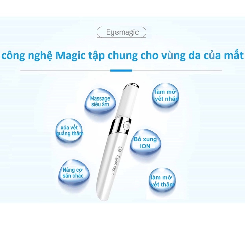 Máy Massage Mắt Giảm Quầng Thâm NanoTime F52E HTBeauty, Trẻ Hoá Da Công Nghệ Điện Từ Trường, Bổ Xung ION
