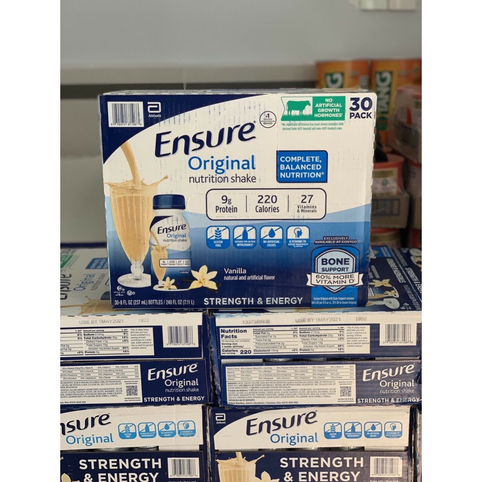 DATE 07/23 Sữa ensure nước THÙNG 30 CHAI ENSURE MỸ