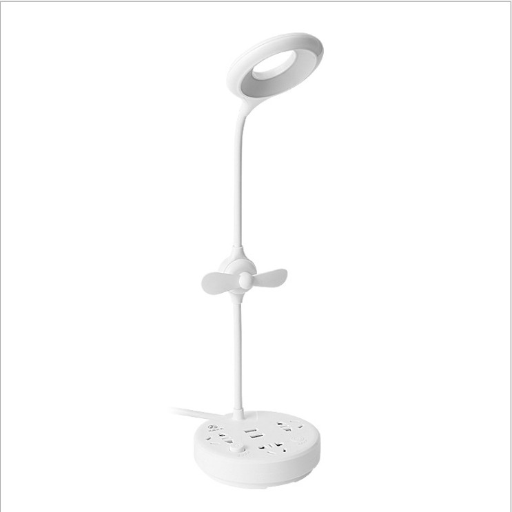 Ổ cắm điện kết hợp đèn bàn và quạt, có cổng USB sạc điện, công tắc cảm ứng - Beestore