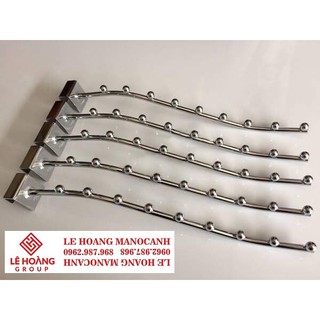 Móc Treo Quần Áo 35 Chiếc Tay Bi Inox 9 Nút Dài 35Cm
