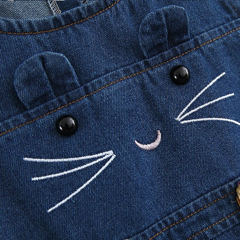 Đầm Denim Sát Nách Thời Trang Xuân Thu Phong Cách Hàn Quốc Cho Bé Gái