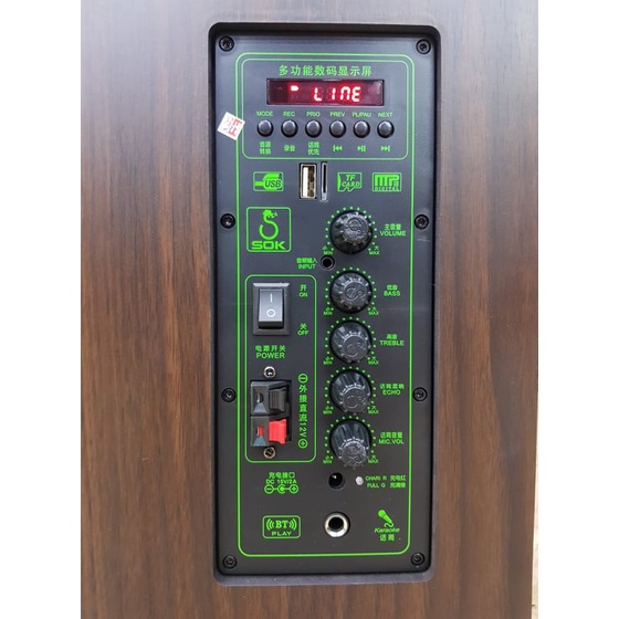 Loa kéo Karaoke Bluetooth SOK NE-338: Phiên bản 2022, Bass 25, Có 2 Micro không dây đi kèm