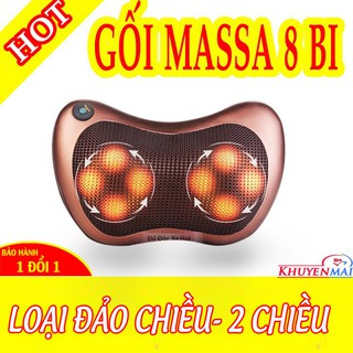 Gối 8 bi massage hồng ngoại - loại đảo 2 chiều resg