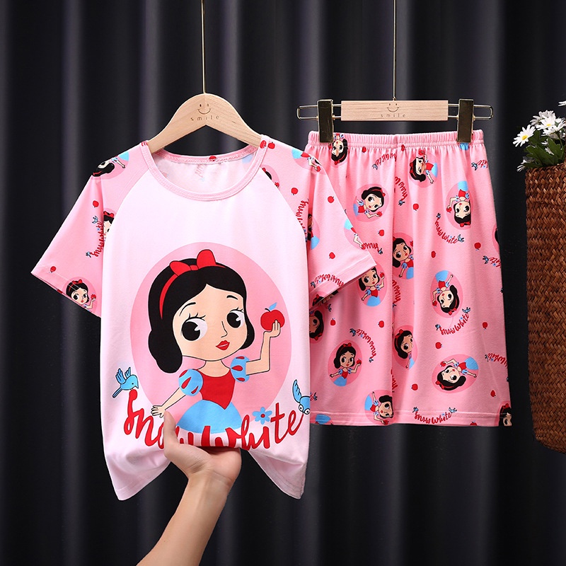 Bộ Đồ Ngủ Kiểu Công Chúa In Hình Pikachu Doraemon Dễ Thương Cho Bé Gái