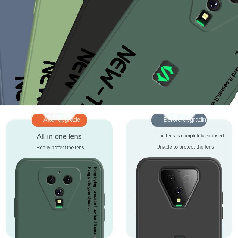❏Suitable for Xiaomi Black Shark 3 mobile phone case drop-resistant ultra-thin 3pro straight-edge liquid silicone lens all-inclusive soft shell | BigBuy360 - bigbuy360.vn