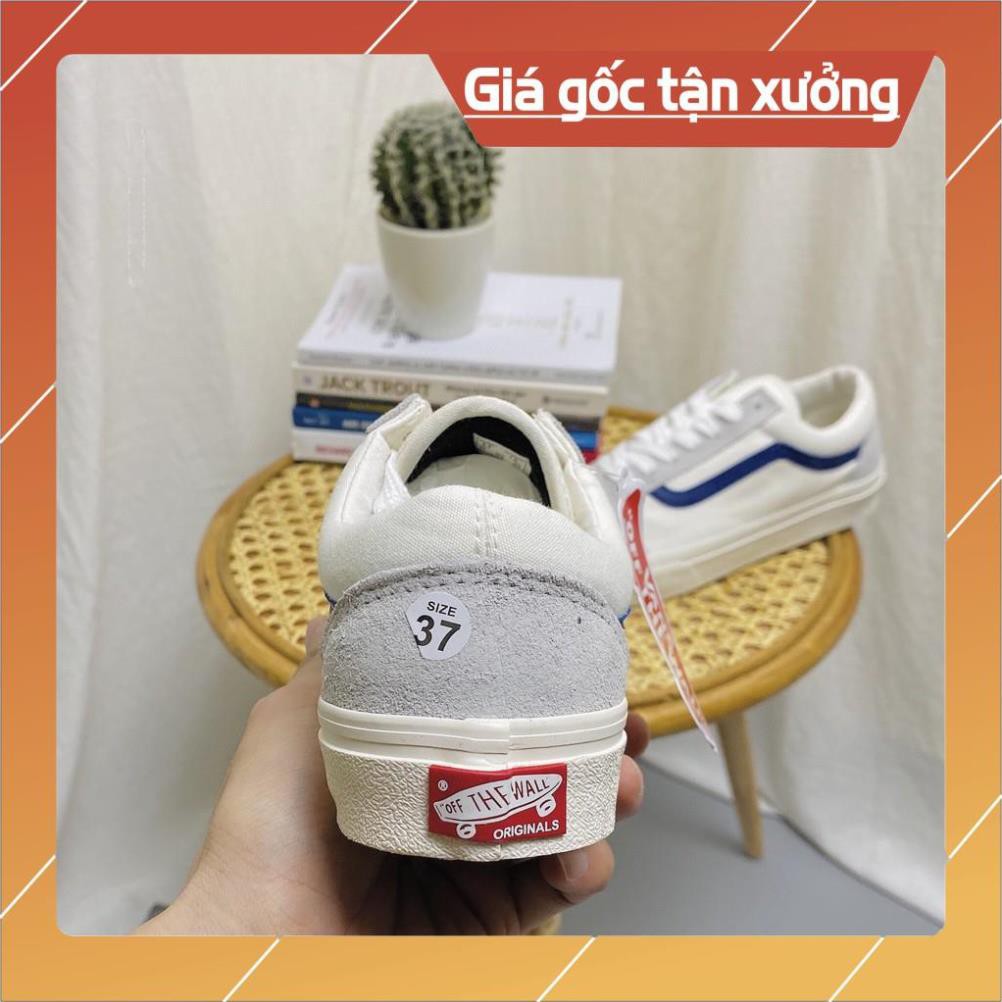 [FreeShip –Xả Sốc Hàng Xịn] Giày thể thao nam nữ Sneaker Van Full phụ kiện, Giầy Vans vạch xanh than  đủ bill box