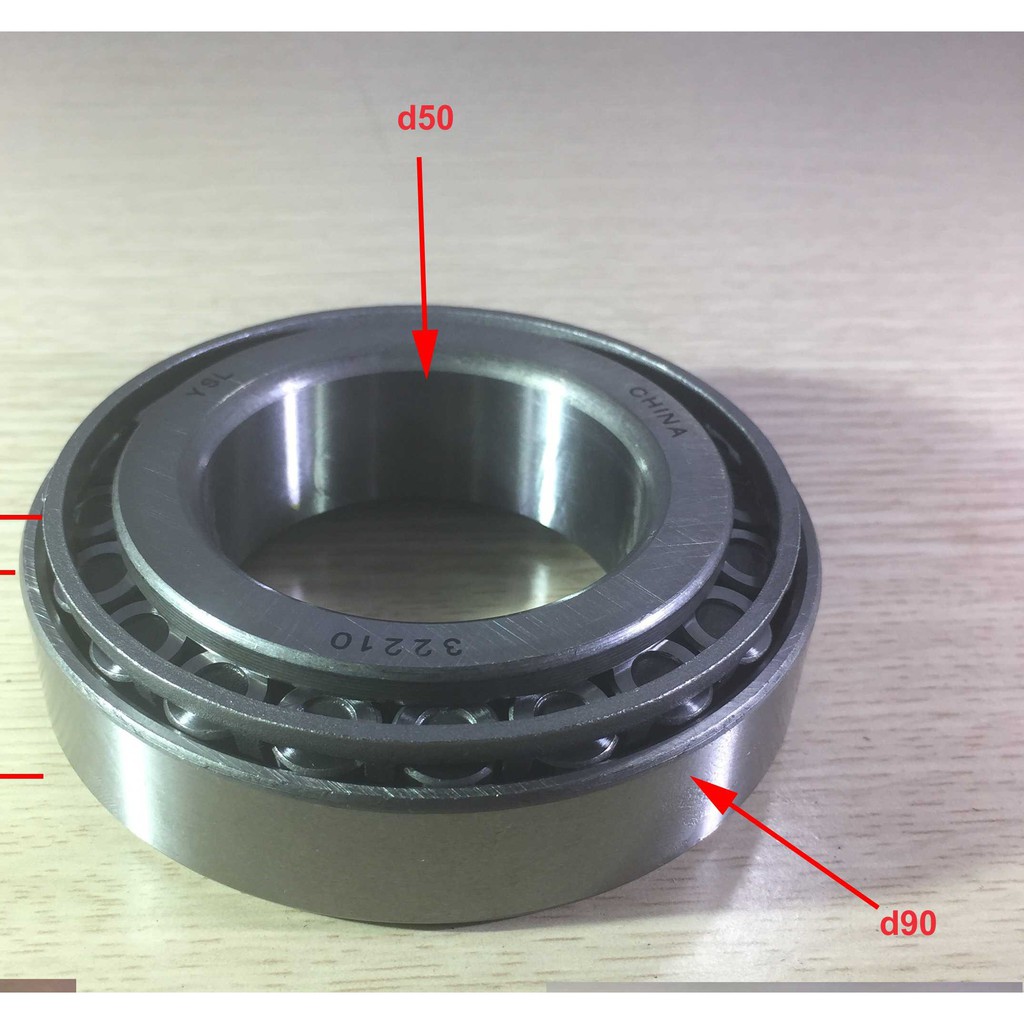 Vòng bi xe tải , mã số 32210, kích thước F50*F90*19, tải nhẹ, bi đũa trụ  sau trong Thaco 1 tấn