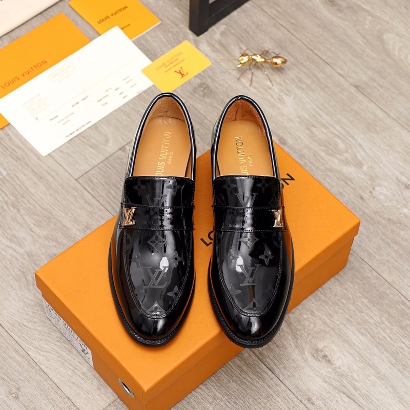 Giày tây nam LV Louis Vuitton da bóng phối họa tiết Monogram sang trọng lịch lãm