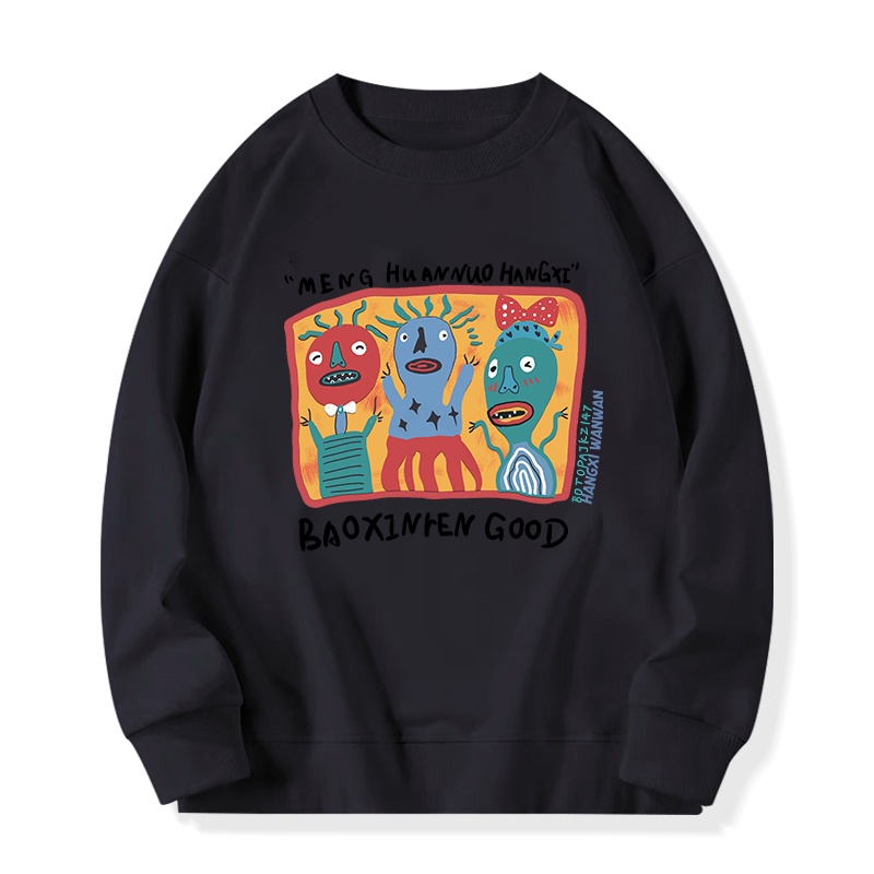 NRVP Áo thun tay dài oversize in họa tiết phong cách Hàn Quốc cho nữ