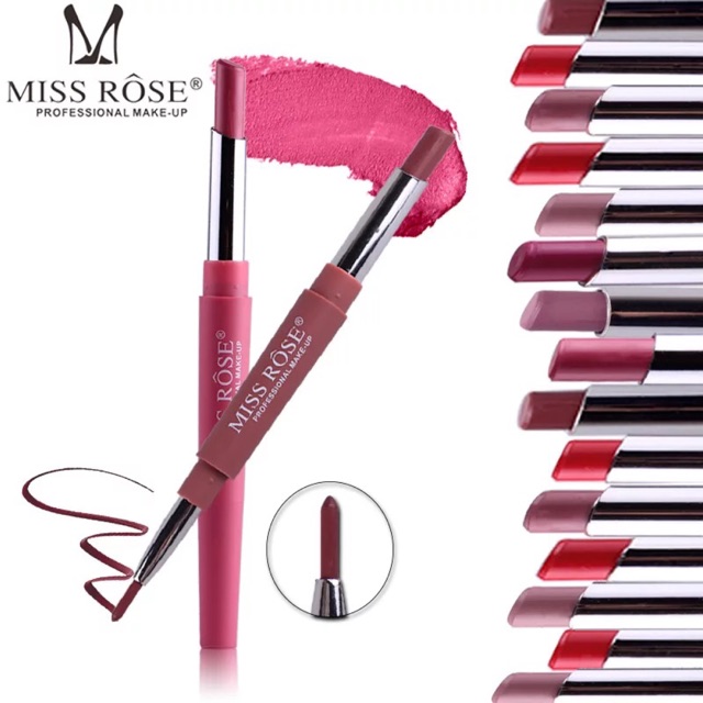 Son lì thỏi 2 đầu đa năng High Pigment Miss Rose