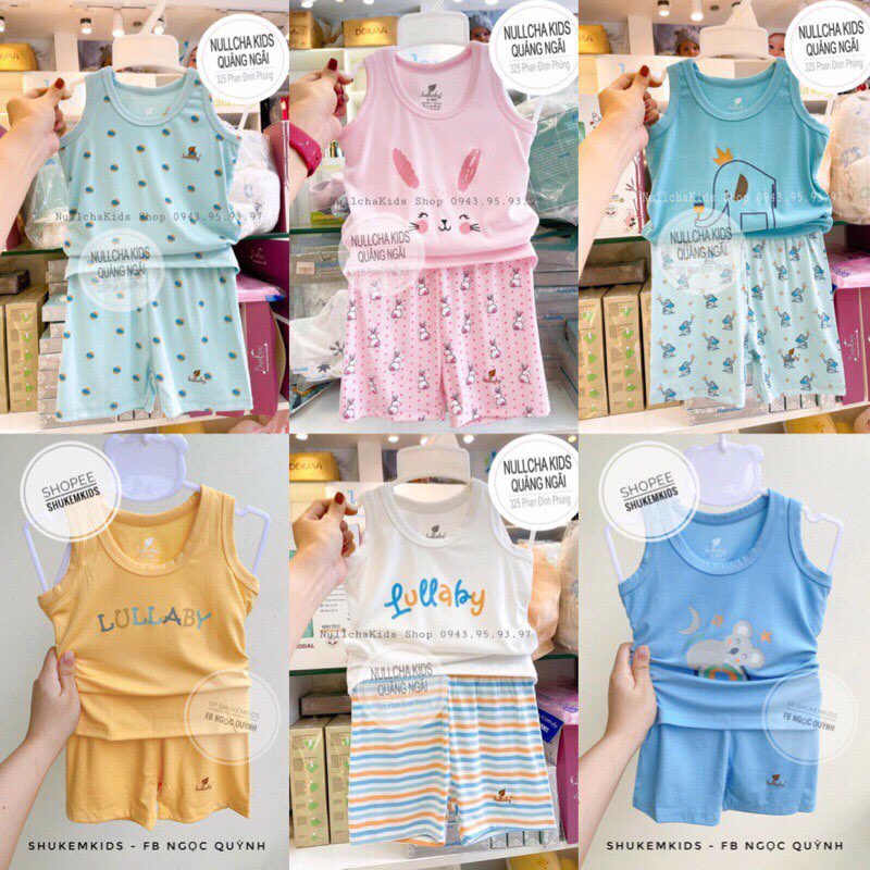 Bộ Sát Nách Lullaby Vải Quả Peptit Cotton Cao Cấp Bé Trai Bé Gái Mã LULSN