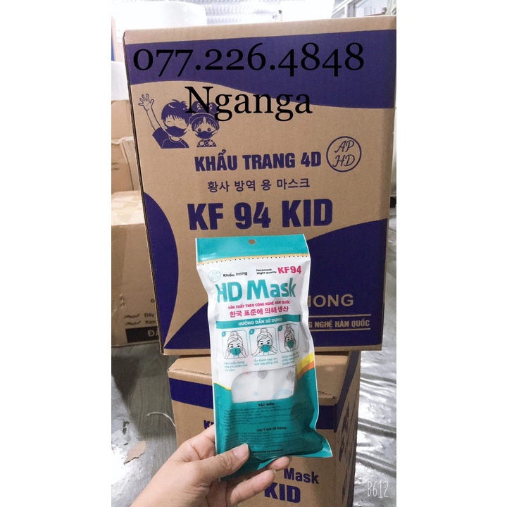 KHẨU TRANG 4D HD MASK KF94 Trẻ Em Kháng Khuẩn - Khẩu Trang An Toàn Cho Bé | BigBuy360 - bigbuy360.vn