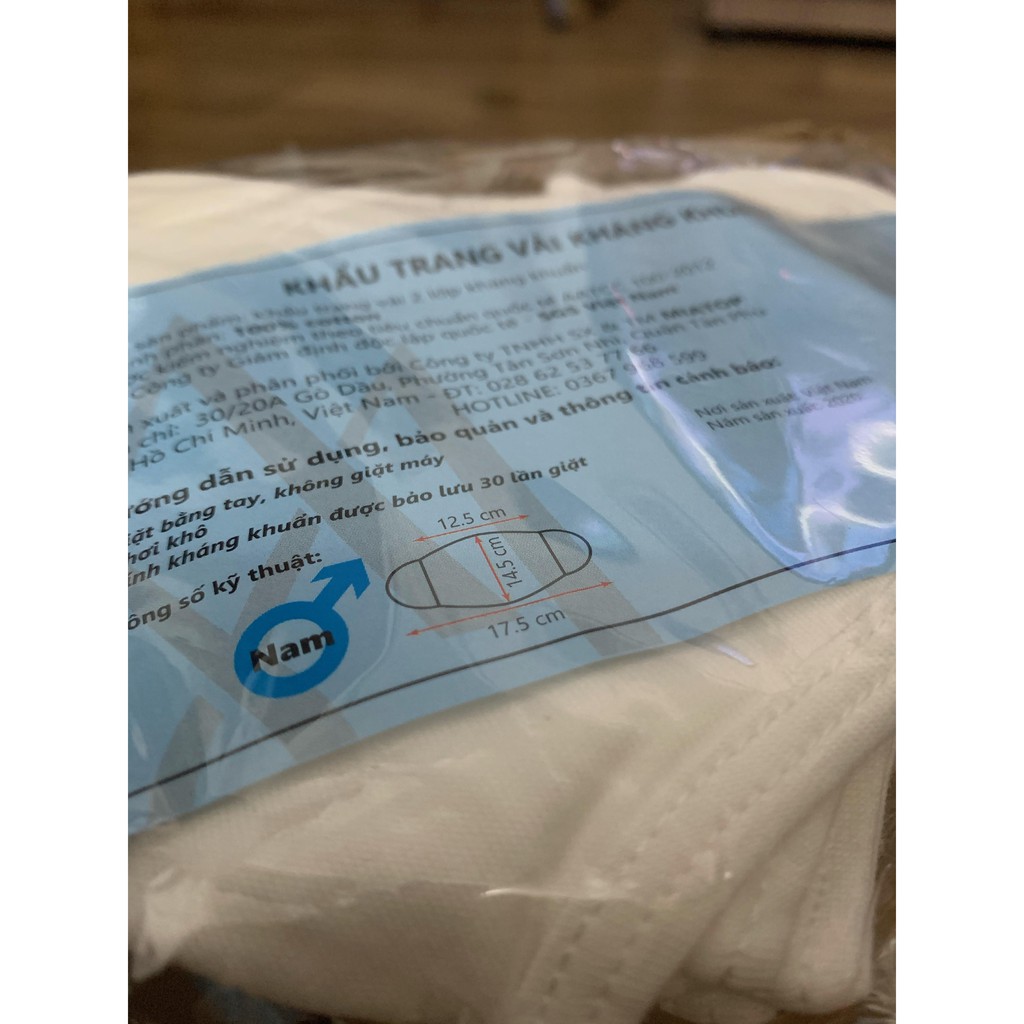 [SET 3C] Khẩu trang vải kháng khuẩn MIATOP [dành cho nam] | BigBuy360 - bigbuy360.vn