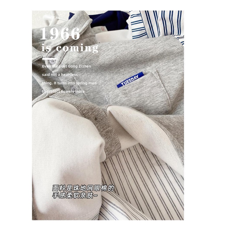 [Babycat] Hàng Có Sẵn Áo Sơ Mi Cổ Bẻ Tay Dài Kẻ Sọc Phong Cách Nhật Bản Hàn Quốc Cá Tính Thời Trang Mùa Xuân Dành Cho Bé Trai Và Bé Gái 2022