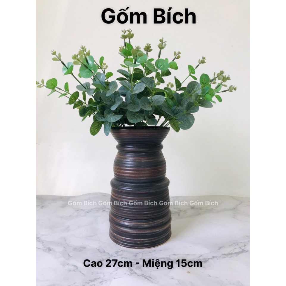 Bình Hoa Lọ Hoa Men Thuần Mộc Nhiều Mẫu Dáng Lò Xo Decor Trang Trí Gốm Sứ Bát Tràng - Gốm Bích