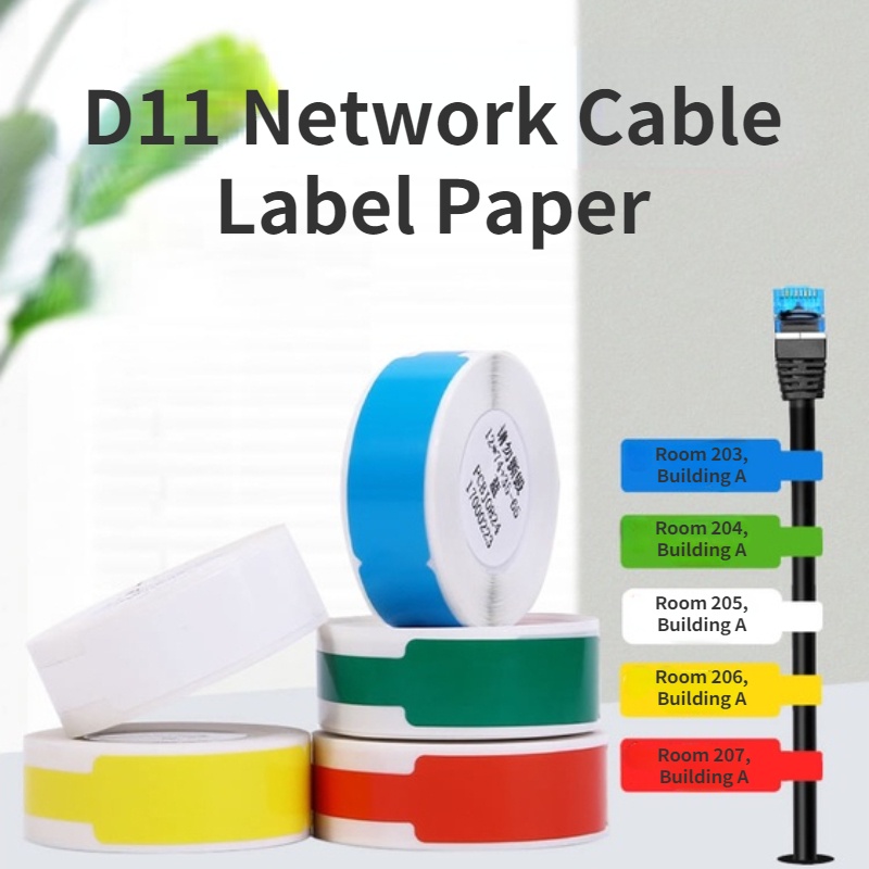 Nhãn Dán Dây Cáp Mạng Truyền Dữ Liệu Tự Dính Chống Nước Nhẹ Loại Dao Đơn Niimbot D11 / D110 / D101