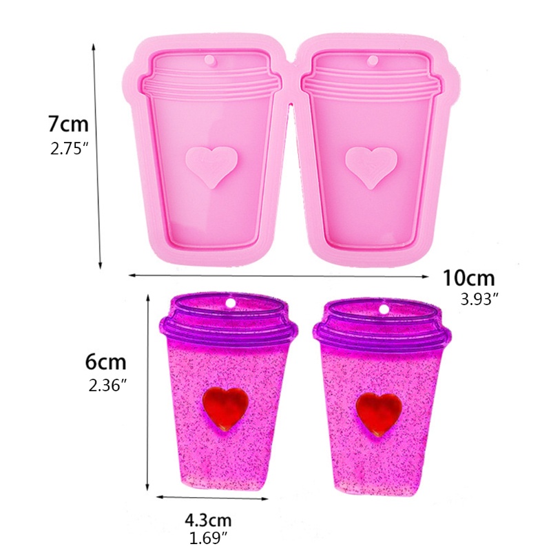 Khuôn silicone làm mặt dây chuyền hình tách cà phê DIY