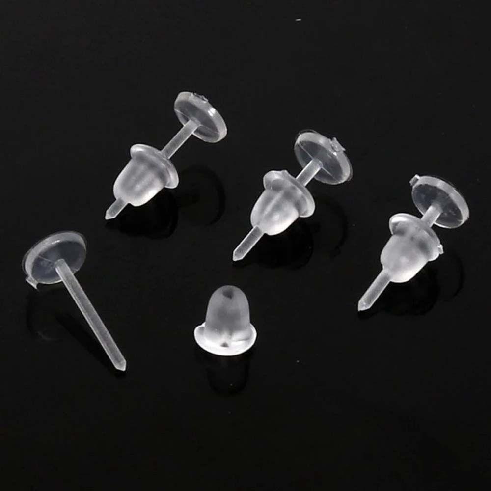Set 50 Phụ Kiện Làm Bông Tai Bằng Nhựa Trong Suốt Chống Dị Ứng Tiện Dụng