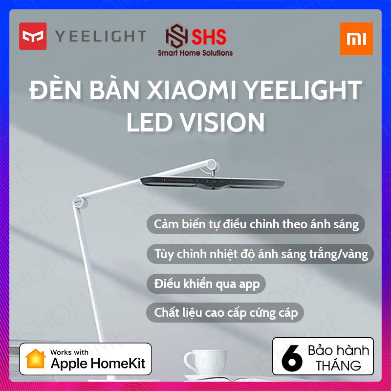 Đèn bàn LED cao cấp chống cận thông minh Xiaomi Yeelight V1 Pro, điều khiển ánh đèn qua App, YLTD13YL, SHS Vietnam