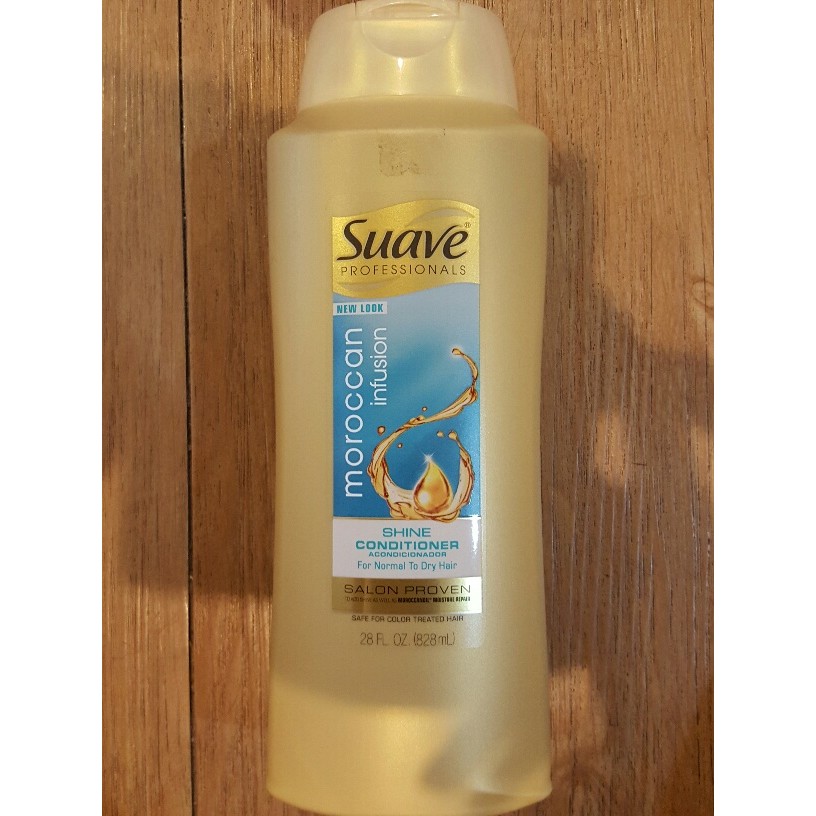 DẦU GỘI/ XÃ CHO TÓC KHÔ & XỈN MÀU SUAVE Professionals Moroccan Infusion SHINE SHAMPOO & Conditioner 828ML từ mỹ. MẪU MỚI