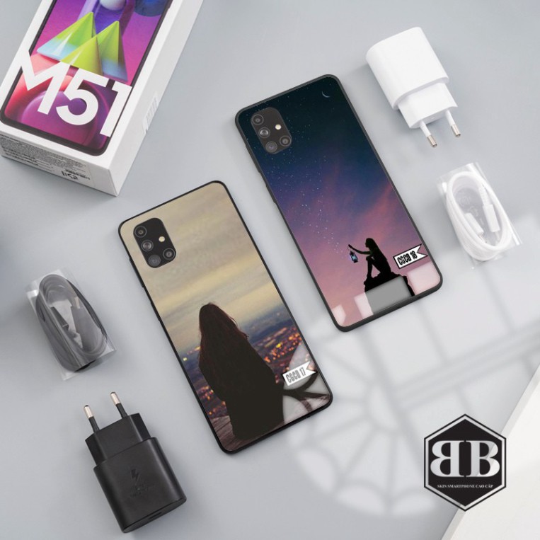 Ốp lưng kính cường lực Samsung Galaxy M51 hình cô gái cô đơn
