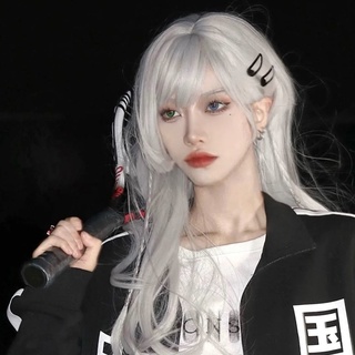 Bộ Tóc Giả Dài Thẳng Màu Đen Phong Cách lolita Cho Nữ