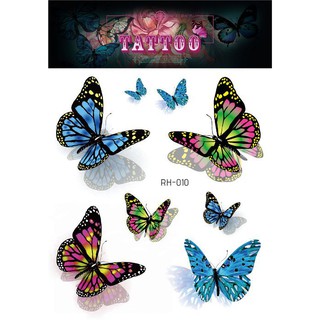 [Hàng Có Sẵn] Hình xăm nước 3D bướm và hoa RH-010