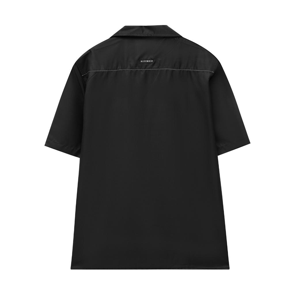 Áo sơ mi họa tiết nam nư unisex form rộng SKULL HAND chất liệu lụa CNK