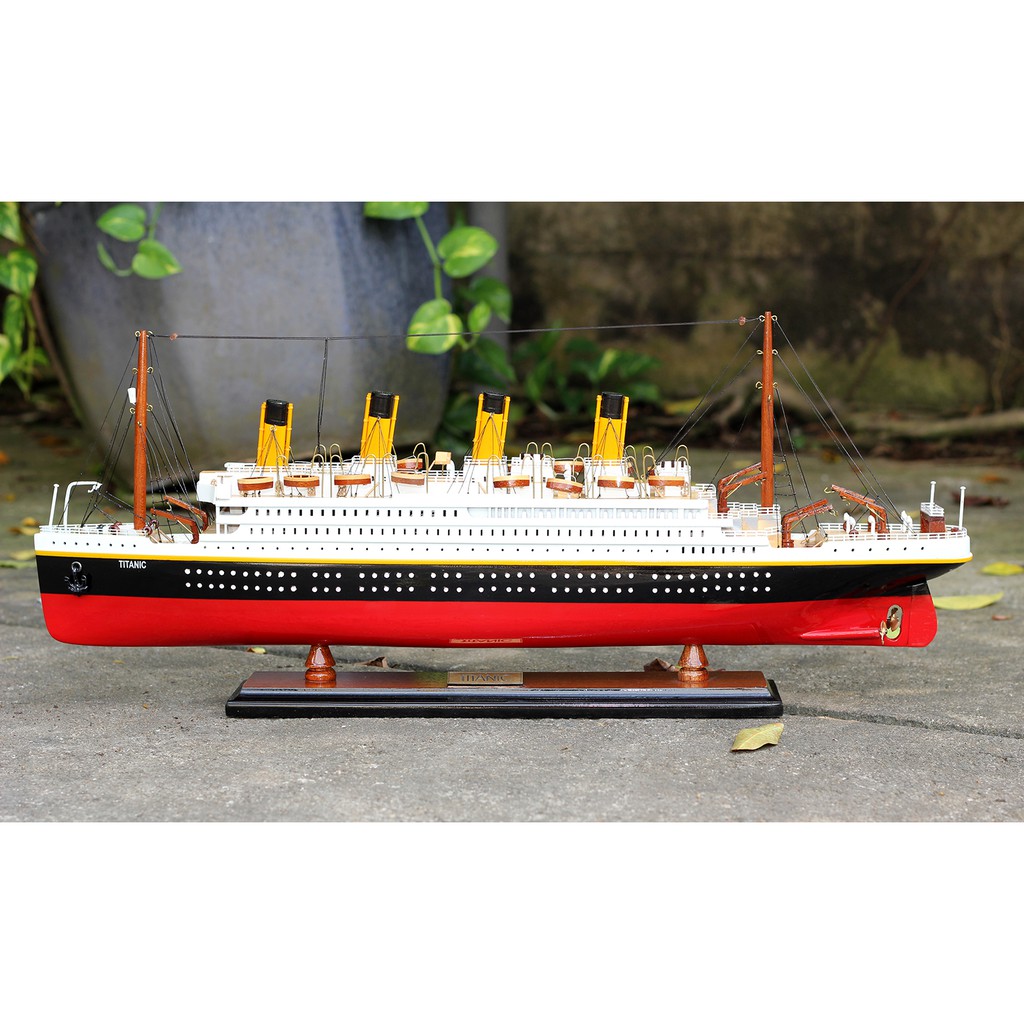Mô hình tàu Titanic 60cm gỗ tự nhiên, du thuyền chở khách du lịch trên biển, đồ trang trí cao cấp