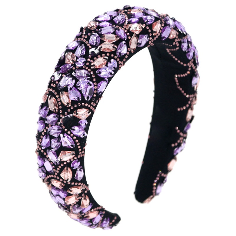 Flgo Băng Đô Đính Đá Thủy Tinh Nhiều Màu Có Đệm Xốp Phong Cách Baroque Sang Trọng