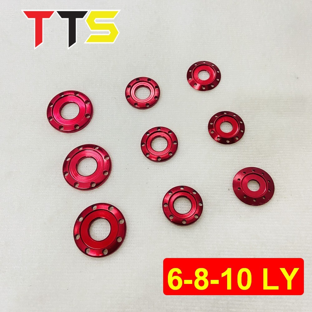 Lông đền nhôm lổ 6ly, 8ly, 10ly sử dụng lắp cạt te, gác chân, treo pô, chân phuộc các loại xe máy