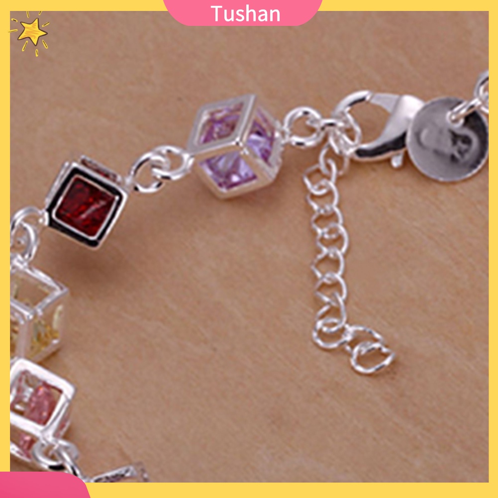 Vòng tay nữ mạ bạc đính đá CZ