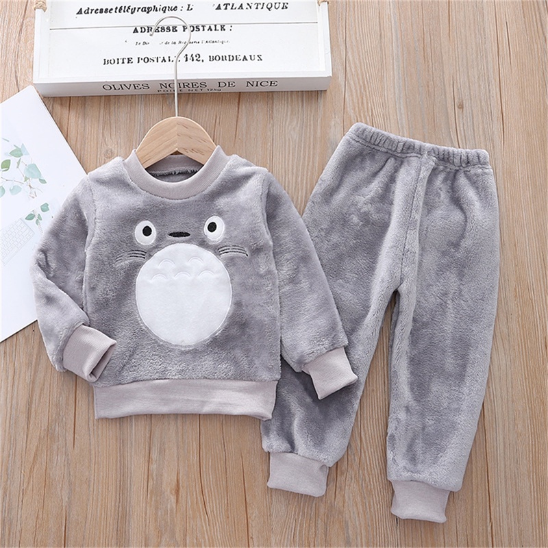 BEAR LEADER Bộ Đồ Thời Trang Hai Món Vải Nhung In Hoạt Hình Mèo Kiểu Hàn Quốc Thời Trang Xuân Thu Cho Bé Trai + Gái 1-6 Tuổi