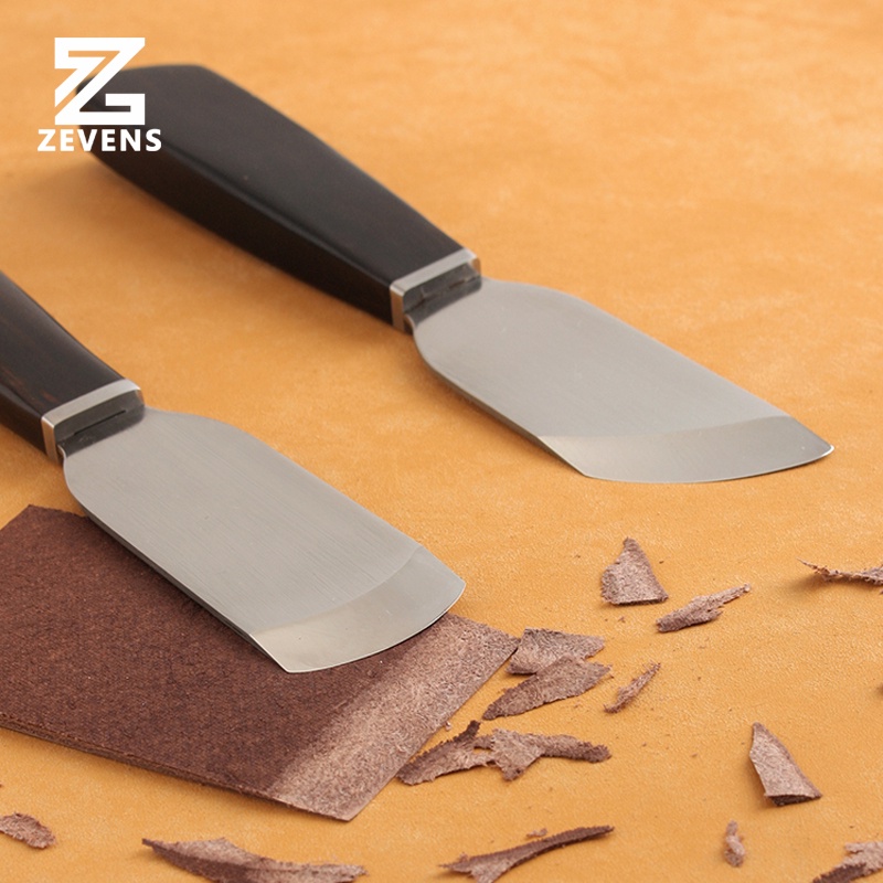 Dụng Cụ Dao Mỏng Lưỡi Xiên Cắt Đồ Da Tay Cầm Bằng Thép Chrome Cao Cấp Lea