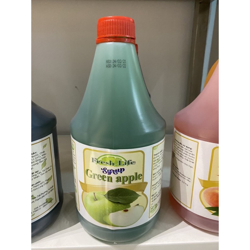Siro Trái Cây Fresh Life loại bình 2,5Kg (Táo,Đào,Bạc Hà,Vải,Dưa Gang) | BigBuy360 - bigbuy360.vn