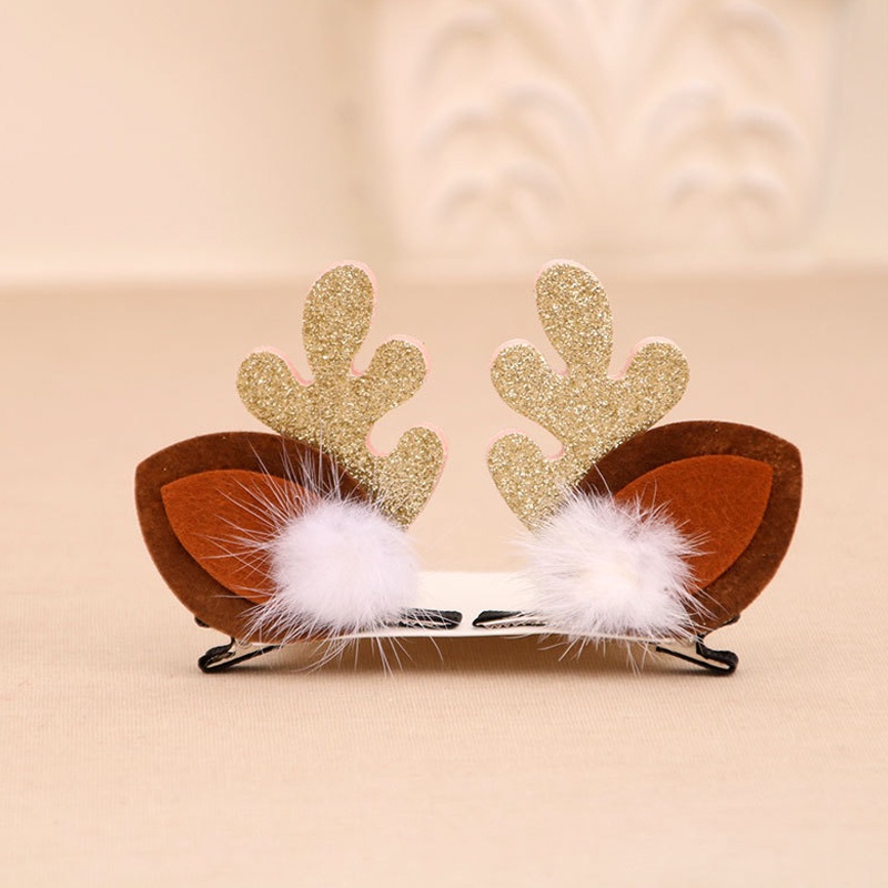 Kẹp tóc hình sừng hươu hoạt hình phong cách giáng sinh