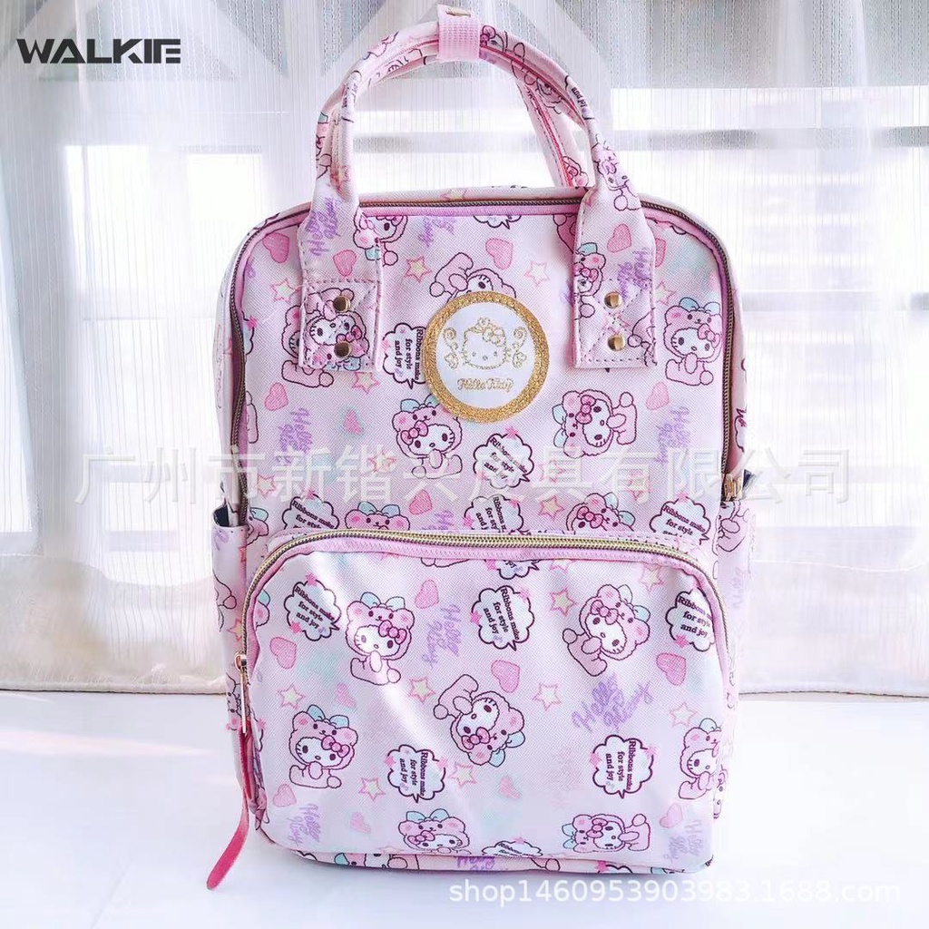 SANRIO Ba Lô Đi Học Cỡ Lớn In Họa Tiết Hoạt Hình Cinnamoroll Hello Kitty Dễ Thương Thời Trang Cho Học Sinh