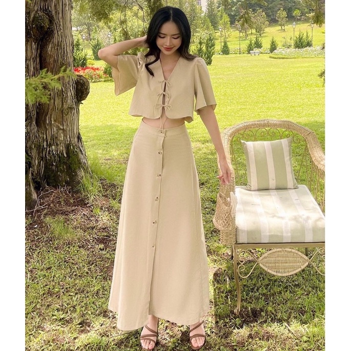 TOURNESOL SET | SET ÁO CROPTOP KÈM CHÂN VÁY MAXI NỮ TÍNH