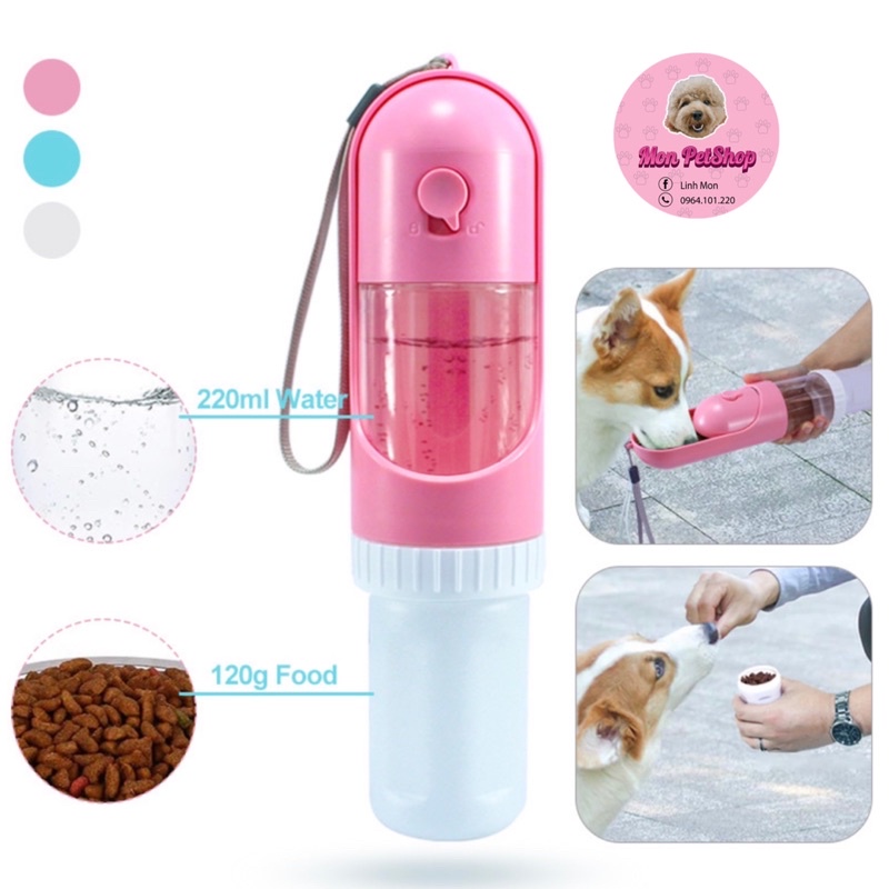 Bình nước du lịch gấp gọn 2in1 cho thú cưng