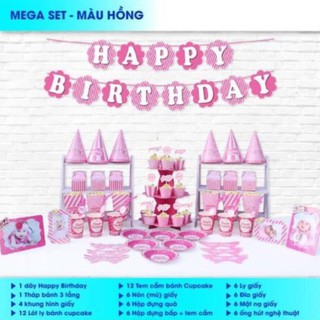 Sét mega sinh nhật màu hồng